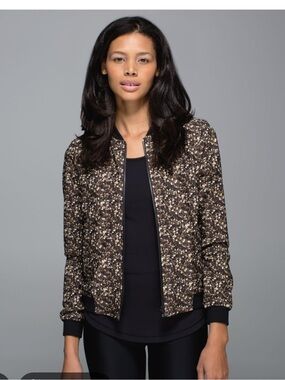 lululemon Party Bomb Reversible Bomber Jacket Shimmy Shimmer Multi